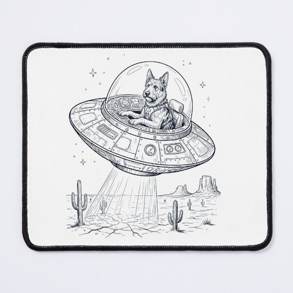 Item preview, Vintage Berger Picard Riding UFO Dog Mom Dad Lover designed and sold by DoodleTortle.