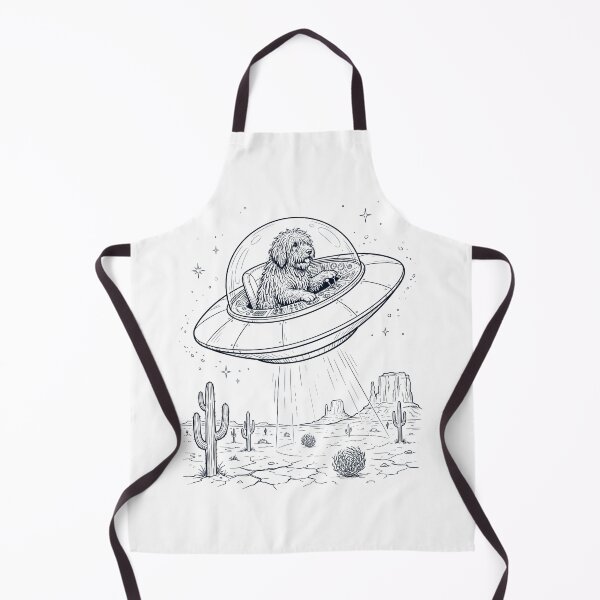 Item preview, Vintage Bergamasco Shepherd Riding UFO Dog Mom Dad Lover designed and sold by DoodleTortle.