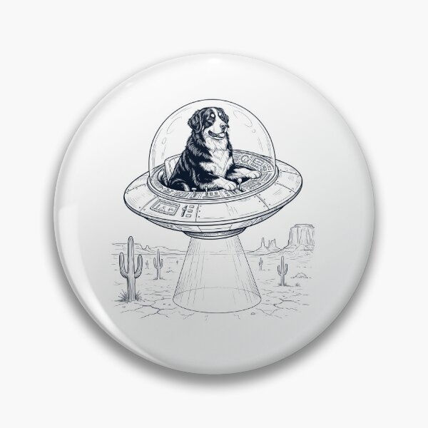 Item preview, Vintage Bernese Mountain Dog Riding UFO Dog Mom Dad Lover designed and sold by DoodleTortle.