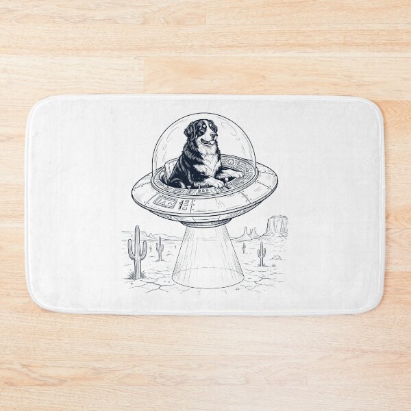 Item preview, Vintage Bernese Mountain Dog Riding UFO Dog Mom Dad Lover designed and sold by DoodleTortle.