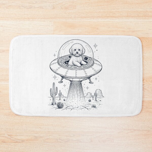 Item preview, Vintage Bichon Frise Riding UFO Dog Mom Dad Lover designed and sold by DoodleTortle.