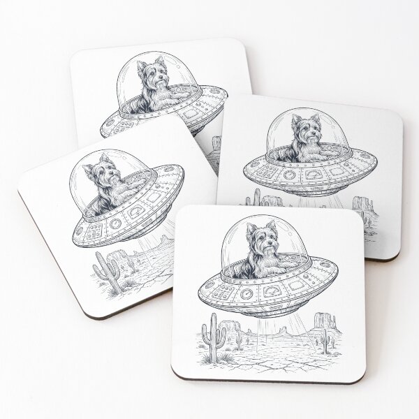 Item preview, Vintage Biewer Terrier Riding UFO Dog Mom Dad Lover designed and sold by DoodleTortle.