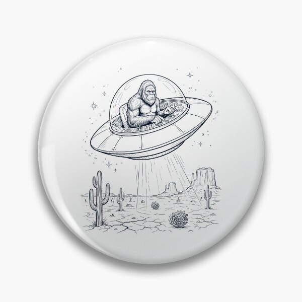 Item preview, Vintage Bigfoot Riding UFO Animal Lover designed and sold by DoodleTortle.