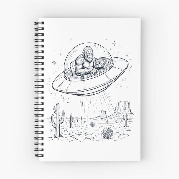 Item preview, Vintage Bigfoot Riding UFO Animal Lover designed and sold by DoodleTortle.