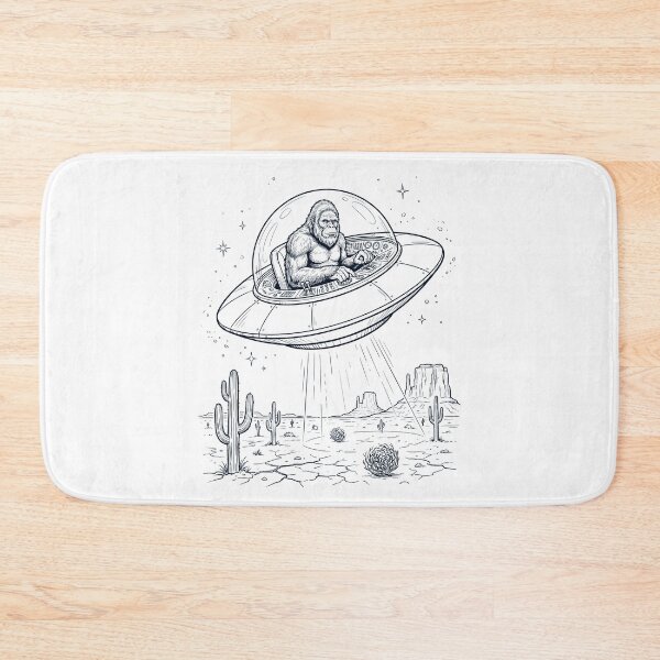 Item preview, Vintage Bigfoot Riding UFO Animal Lover designed and sold by DoodleTortle.
