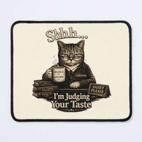 Item preview, Shhh Librarian Cat Judging Your Taste designed and sold by Dream-Fab.