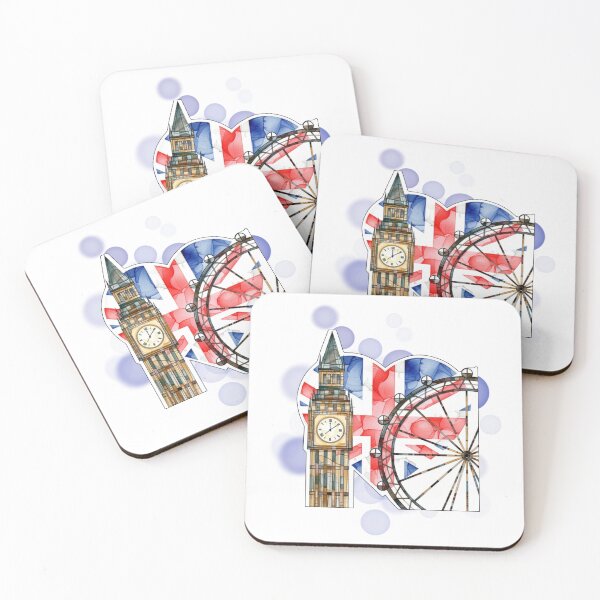 Item preview, Big Ben London Eye and UK Heart Flag Travel Design designed and sold by iamKRUK.