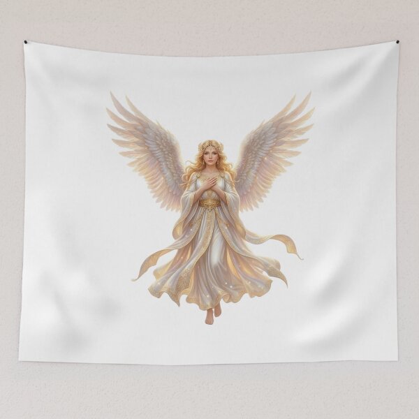 Item preview, Divine Guardian Angel with Golden Wings designed and sold by RoyalDeluxGo.