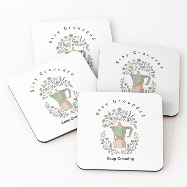 Item preview, ​Botanical Moka Pot - Stay Grounded Keep Growing Coffee Art designed and sold by Retrotech Lab.