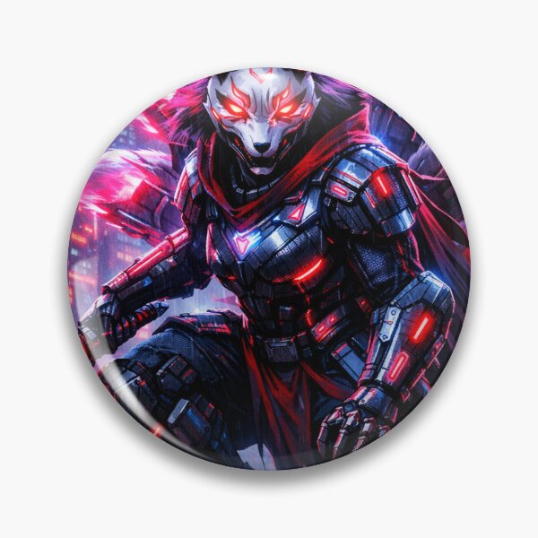 Item preview, Neon Kitsune Cyber Warrior designed and sold by Neo Tokio.