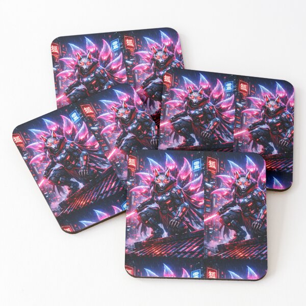 Item preview, Neon Kitsune Cyber Warrior designed and sold by Neo Tokio.