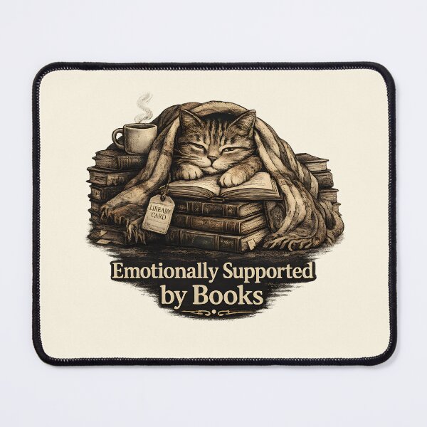 Item preview, Emotionally Supported by Books Cat Design designed and sold by Dream-Fab.