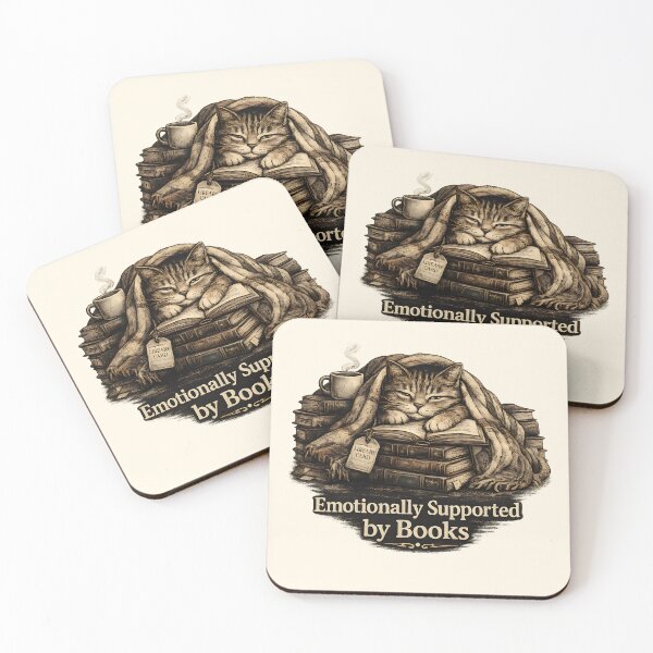 Item preview, Emotionally Supported by Books Cat Design designed and sold by Dream-Fab.