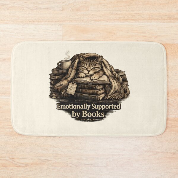 Item preview, Emotionally Supported by Books Cat Design designed and sold by Dream-Fab.