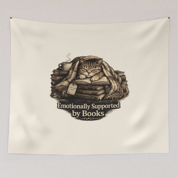 Item preview, Emotionally Supported by Books Cat Design designed and sold by Dream-Fab.