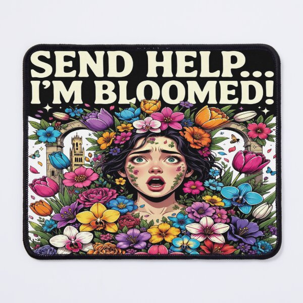 Item preview, Floraliën Ghent Send Help I’m Bloomed Funny Floral T-Shirt designed and sold by Sushikidsntod.