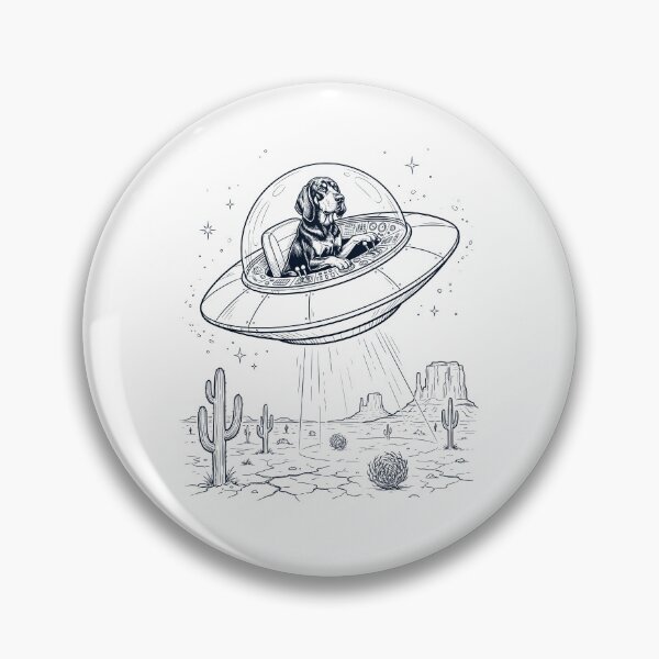 Item preview, Vintage Black and Tan Coonhound Riding UFO Dog Mom Dad Lover designed and sold by DoodleTortle.