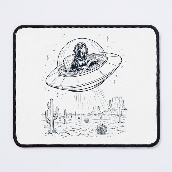 Item preview, Vintage Black and Tan Coonhound Riding UFO Dog Mom Dad Lover designed and sold by DoodleTortle.