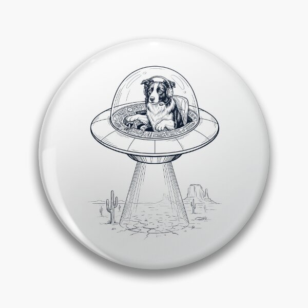 Item preview, Vintage Border Collie Riding UFO Dog Mom Dad Lover designed and sold by DoodleTortle.