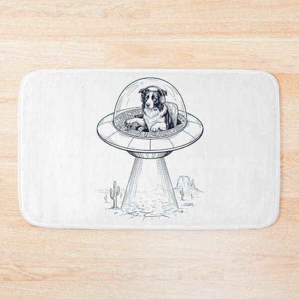Item preview, Vintage Border Collie Riding UFO Dog Mom Dad Lover designed and sold by DoodleTortle.