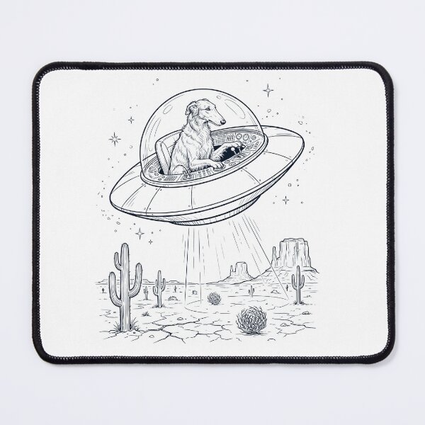 Item preview, Vintage Borzoi Riding UFO Dog Mom Dad Lover designed and sold by DoodleTortle.