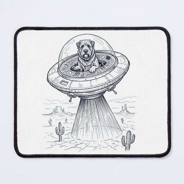 Item preview, Vintage Bouvier des Flandres Riding UFO Dog Mom Dad Lover designed and sold by DoodleTortle.
