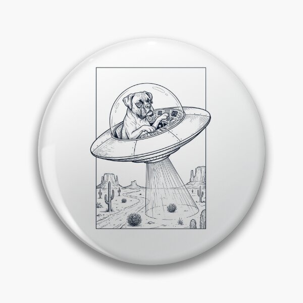 Item preview, Vintage Boxer Dog Riding UFO Dog Mom Dad Lover designed and sold by DoodleTortle.