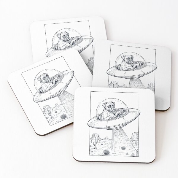 Item preview, Vintage Boxer Dog Riding UFO Dog Mom Dad Lover designed and sold by DoodleTortle.