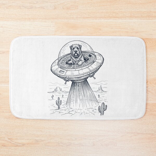 Item preview, Vintage Bouvier des Flandres Riding UFO Dog Mom Dad Lover designed and sold by DoodleTortle.