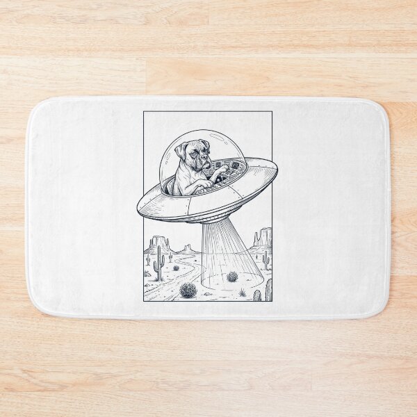 Item preview, Vintage Boxer Dog Riding UFO Dog Mom Dad Lover designed and sold by DoodleTortle.