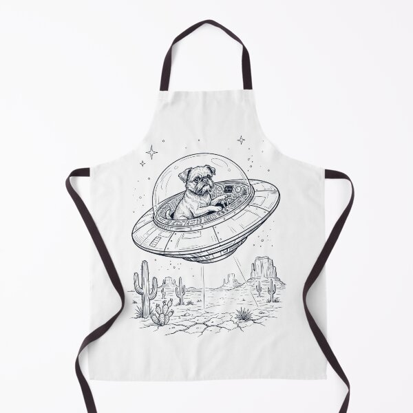 Item preview, Vintage Brussels Griffon Riding UFO Dog Mom Dad Lover designed and sold by DoodleTortle.