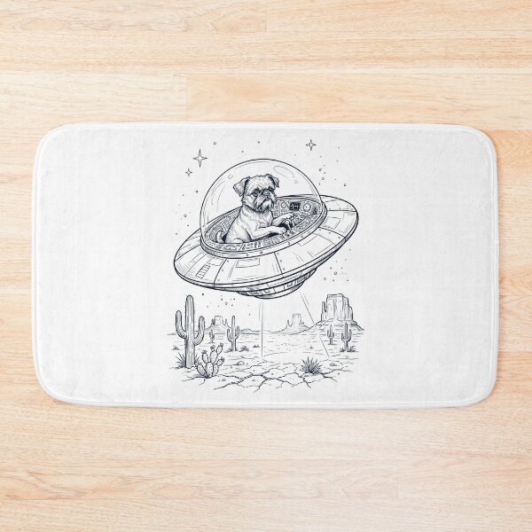 Item preview, Vintage Brussels Griffon Riding UFO Dog Mom Dad Lover designed and sold by DoodleTortle.