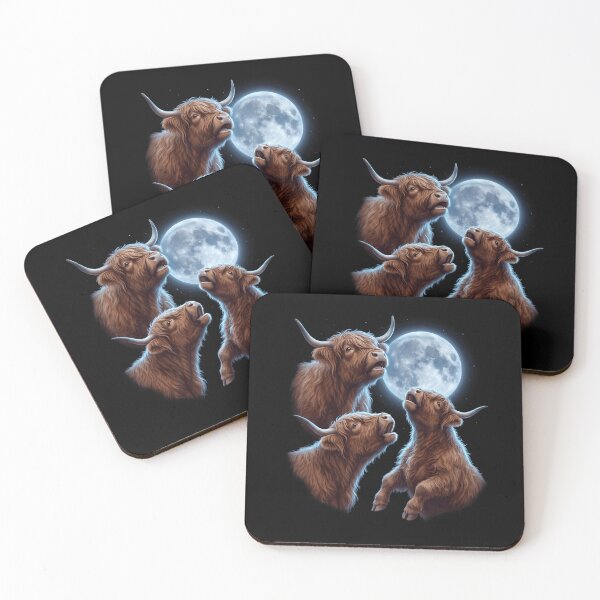 Item preview, Highland Cow Howling Moon Art Animal Lover designed and sold by TerryConnells.