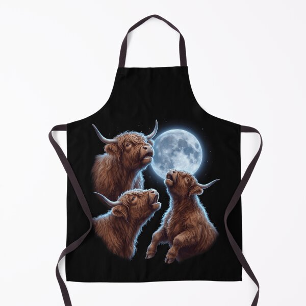 Item preview, Highland Cow Howling Moon Art Animal Lover designed and sold by TerryConnells.