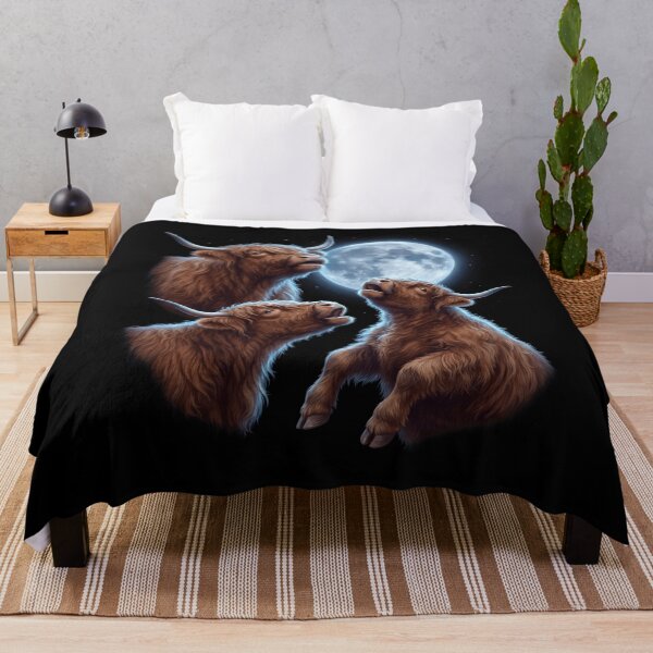 Item preview, Highland Cow Howling Moon Art Animal Lover designed and sold by TerryConnells.