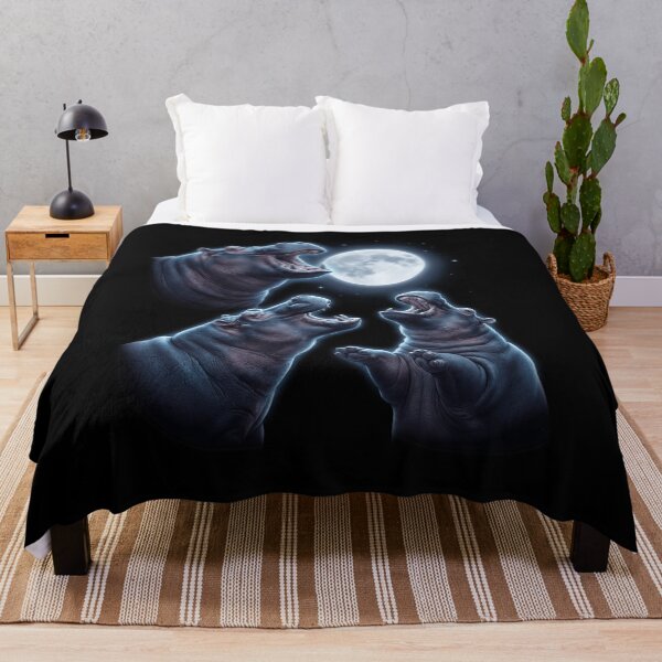 Item preview, Hippo Howling Moon Art Animal Lover designed and sold by TerryConnells.