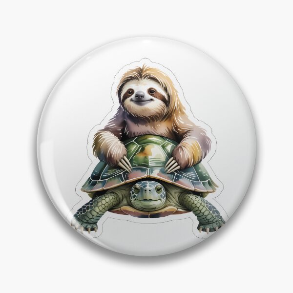 Item preview, Whimsical Sloth & Turtle Watercolor designed and sold by NiftyWrx.