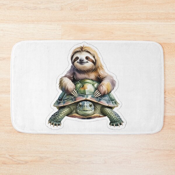Item preview, Whimsical Sloth & Turtle Watercolor designed and sold by NiftyWrx.