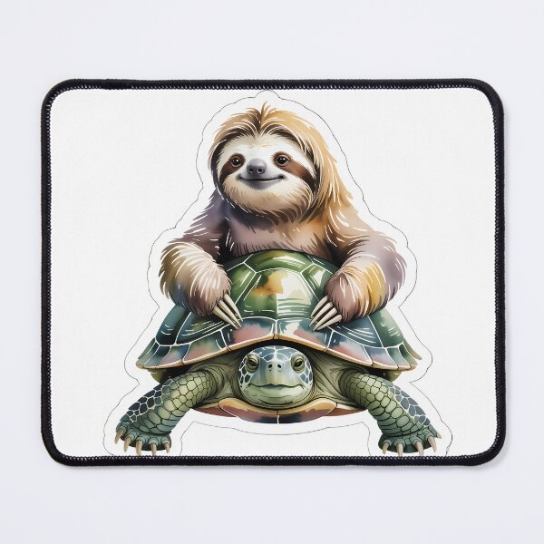 Item preview, Whimsical Sloth & Turtle Watercolor designed and sold by NiftyWrx.