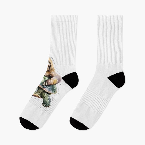 Item preview, Whimsical Sloth & Turtle Watercolor designed and sold by NiftyWrx.
