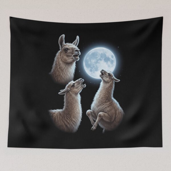 Item preview, Llama Howling Moon Art Animal Lover designed and sold by TerryConnells.