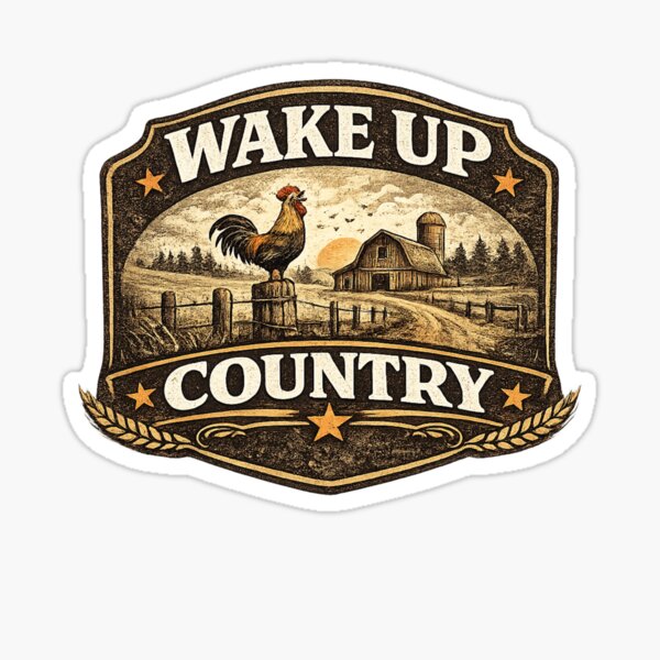 Artikelvorschau, Wake Up Country Vintage Rural Morning Design entworfen und verkauft von Redline Rural.