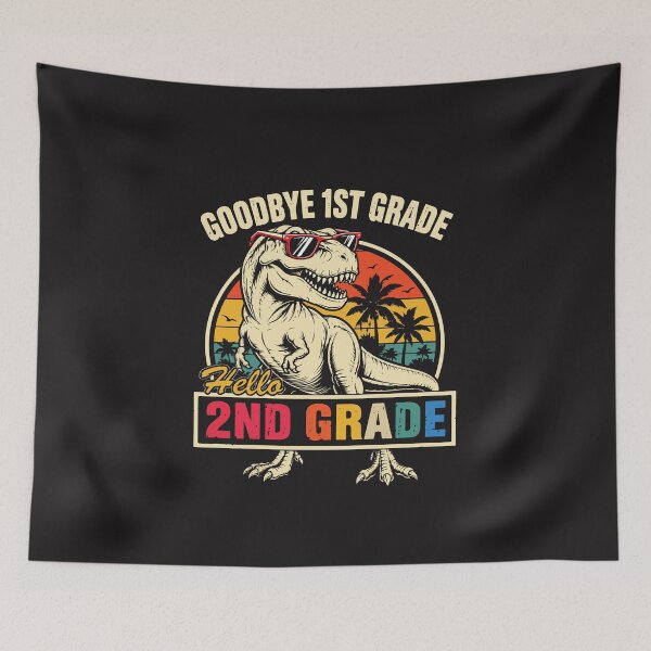 Item preview, Goodbye 1st Grade Hello 2nd Grade Dinosaur Retro School Design designed and sold by kiralynstration.