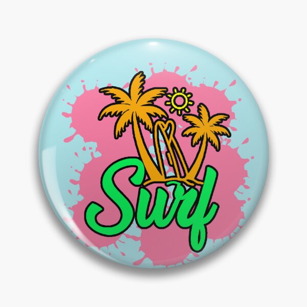 Item preview, Surf Palm Trees Pink Tropical Summer Retro 90s Beach designed and sold by AstronautMerch.