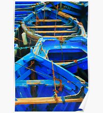 Blue Boats I - Essaouira, Morocco. Poster