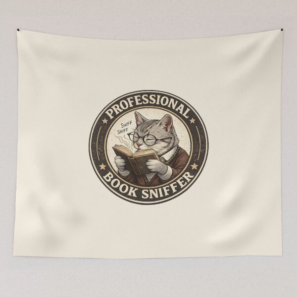 Item preview, Professional Book Sniffer Cat Vintage Badge designed and sold by Dream-Fab.