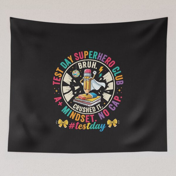 Item preview, Test Day Superhero Club Funny Teacher Motivation Retro Design designed and sold by kiralynstration.