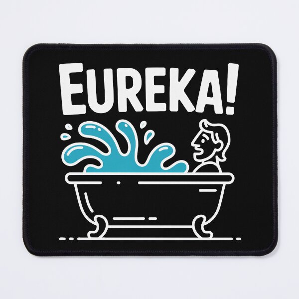 Item preview, Eureka Bathtub – Archimedes Funny Science Design Minimalist Splash designed and sold by ArcticFoxStudio.