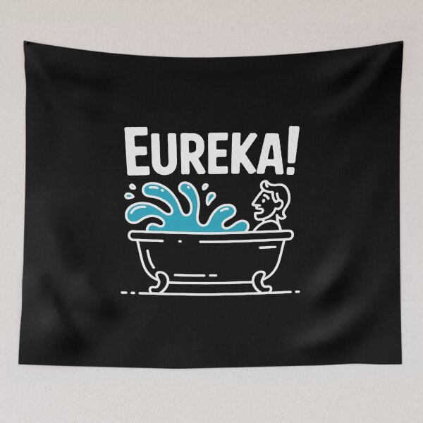 Item preview, Eureka Bathtub – Archimedes Funny Science Design Minimalist Splash designed and sold by ArcticFoxStudio.