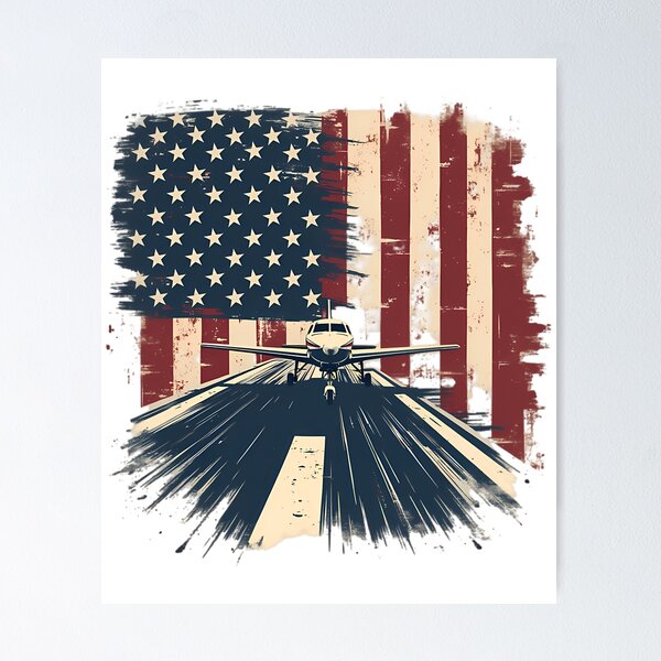 Item preview, Pilot Airplane American Flag Plane Aviation designed and sold by writtengriffinc.
